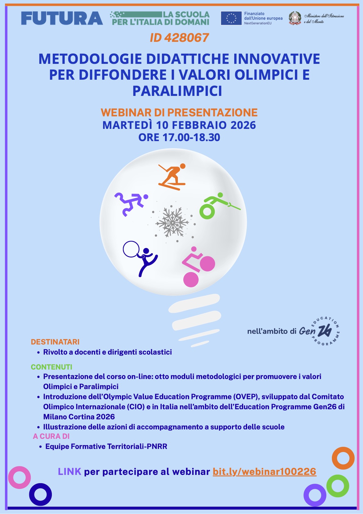 Formazione sugli sport paralimpici: webinar dell'équipe territoriale USR Sardegna